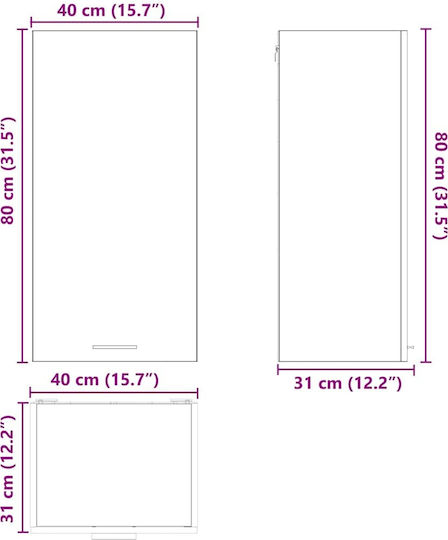 Dulap Suspendat Cu Blat De Lucru Gri 40x31cm
