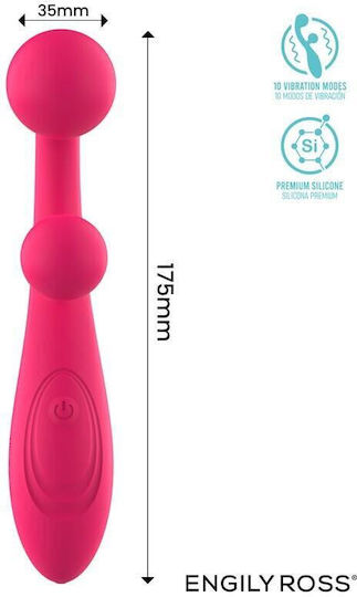 Engily Ross Vibe with Double Stimulating Ball Doppelter Vibrator 17.5cm Fuchsie