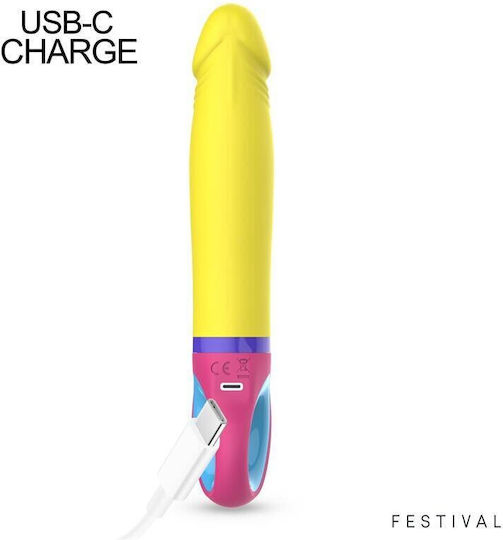 Festival Vibrator Mit Fernbedienung 19,5cm Gelber