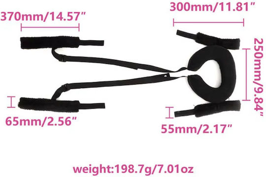 Clifcu Erotic Bondage Accessory Adjustable Leg Straps Neck Pillow Red