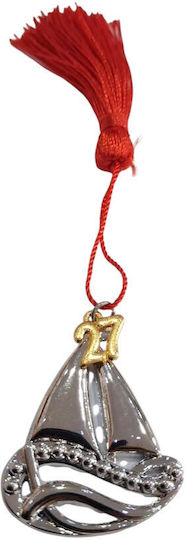 Talismane Norocoase De Anul Nou Lucrat Manual 2027 Ciucure Argintiu Nava Mare 3,5x5cm 2027-gf3013