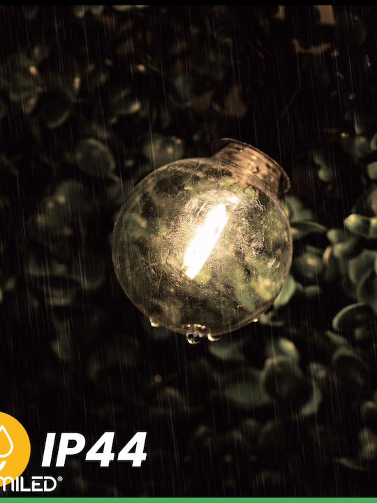 Ηλιακή Γιρλάντα Κήπου 20x Led Διακοσμητικές Λάμπες G50 10,6m 3000k Rgb + Τηλεχειριστήριο Eremi Lumiled