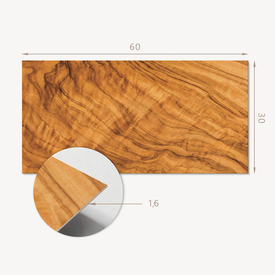 PVC Tile Set Kitchen Or Bathroom Decoration Natural Wood Pattern 6x60x30 Cm