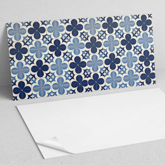 Vinyl Tile Set Kitchen Or Bathroom Decoration Geometric Flower Pattern 10x40x20 Cm