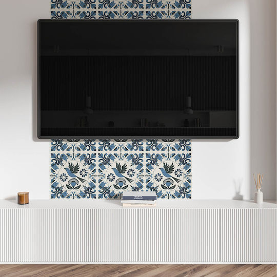 Pack Vinyl Tiles Easy Installation Bird Flower Pattern 9x30x30 Cm