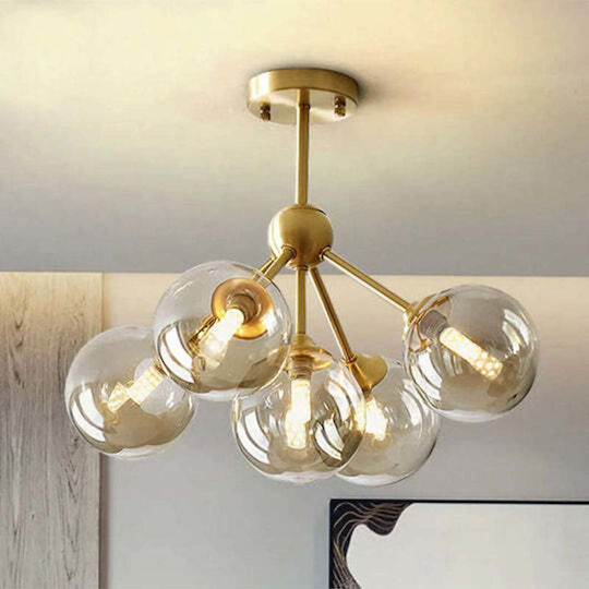 Candelabru De Masă Transparent Aur 5xe14 Mario
