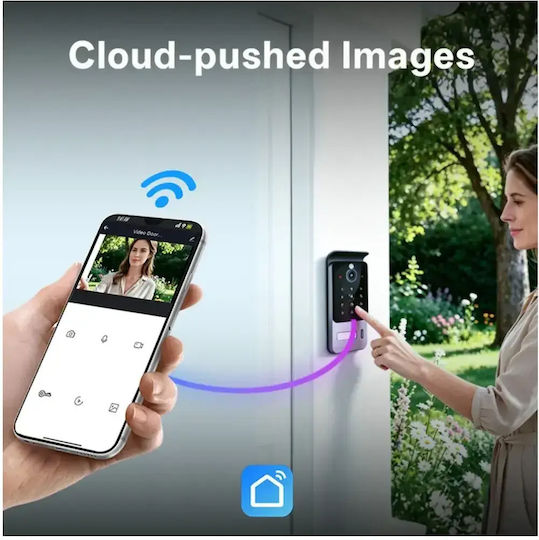 Ai Smart Wi-Fi Video Interfon 1 Familie Mentor Svk2102b 2 Fire 10 Inch Ips 2mp Fhd Pin Card Tuya Ip65 Negru