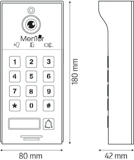 Interfon Video Smart Wi-Fi pentru o familie Mentor SVK274B 2 fire 7 inch IPS 2MP FHD Card PIN Tuya IP65 Negru