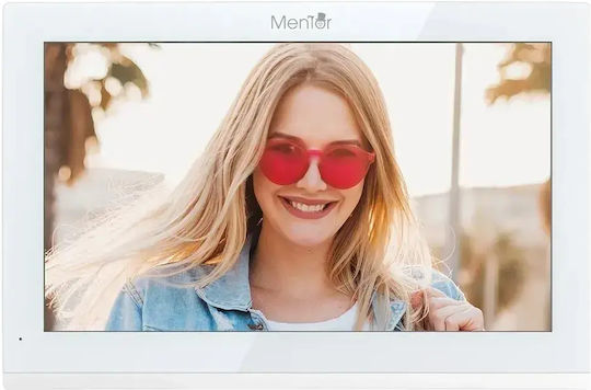 Smart Video Interfon 2 Familii Mentor Svk4105w 4 Fire WiFi Card Pin Tuya 10 Inch Ips Dvr Fhd 2mp Ik08 Alb