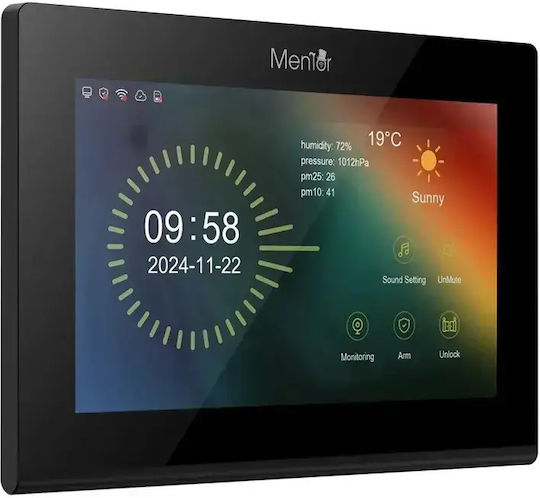 Smart Video Intercom Mentor Svkpoe71b Wi-Fi Recunoaștere Facială Cat5 7 Inch Ip Dhcp 3mp Ik07 Negru