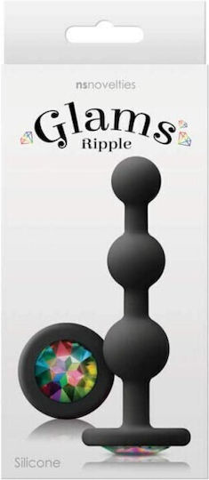Ns Novelties Glams Ripple Rainbow Gem Πρωκτικές Μπίλιες Ripple Black 11.5cm
