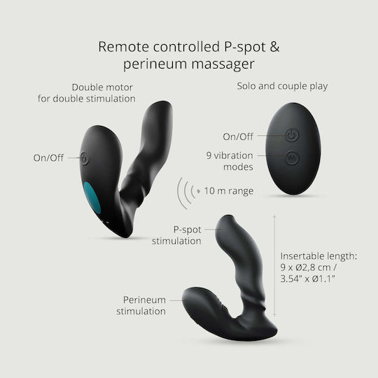 Love to Love Anal Plug mit Vibration Kabellos Schwarz