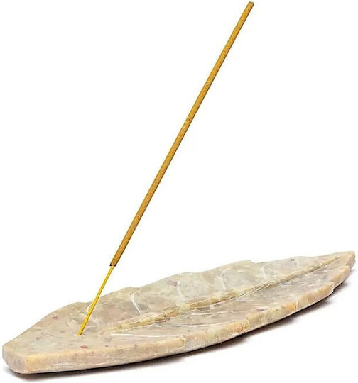 Stone Base for Incense Sticks or Cones Leaf Shape Leaf Natural 25cm