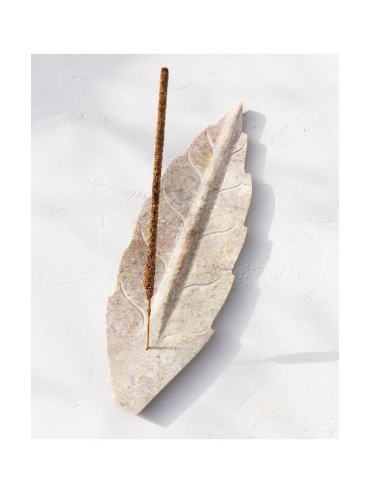 Bază din Piatră pentru Bețișoare Aromatice Sau Conuri Formă de Frunză Leaf Natural 25cm