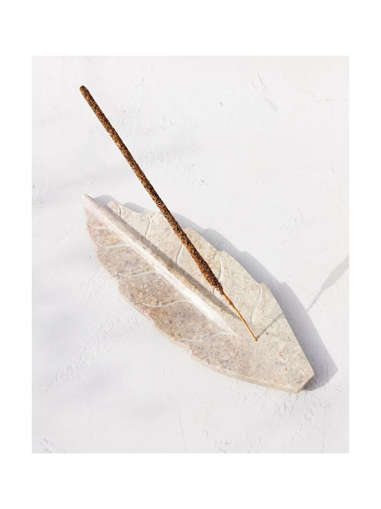 Bază din Piatră pentru Bețișoare Aromatice Sau Conuri Formă de Frunză Leaf Natural 25cm
