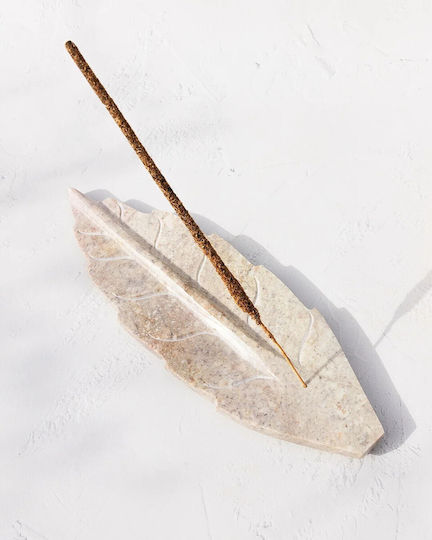 Stone Base for Incense Sticks or Cones Leaf Shape Leaf Natural 25cm
