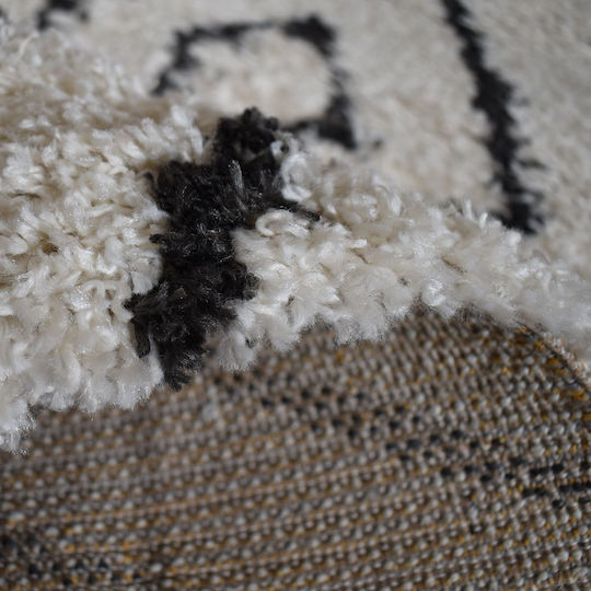Saray Home Sahara Rug Rectangular Shaggy Cream Black 120x170cm