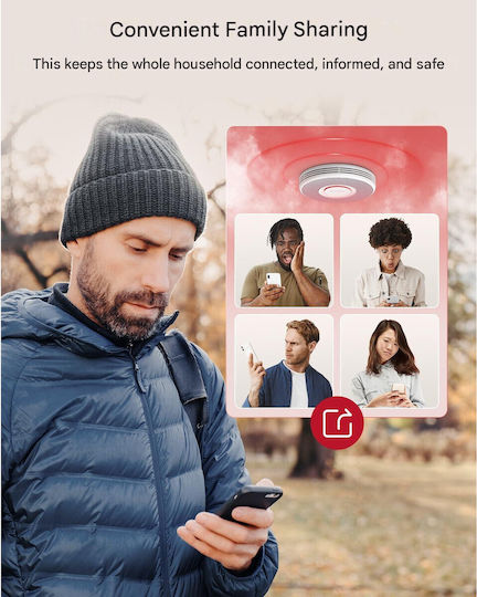 Pachet 12 Detectoare De Fum Inteligente X-Sense Xs0b-Mr121 Mesaje Vocale Stație De Bază Wi-Fi Sbs50 Senzor Fotoelectric 33 Mm Interconectabile Alerte Telefon Alb