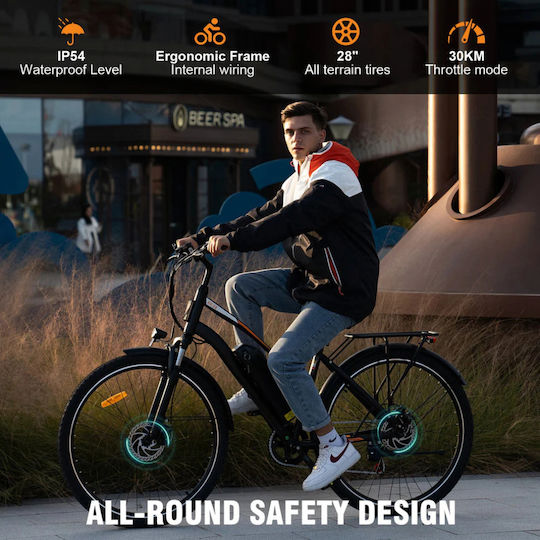 Evercross EK28W 28" Weiß Elektrofahrrad Stadt