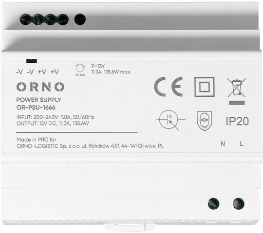 DIN-Schienen-Stromversorgung 12 V DC 11,3 A 135,6 W 6 Einheiten