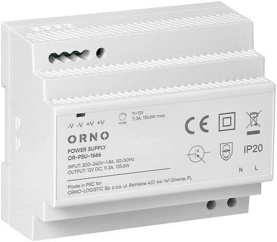 DIN-Schienen-Stromversorgung 12 V DC 11,3 A 135,6 W 6 Einheiten