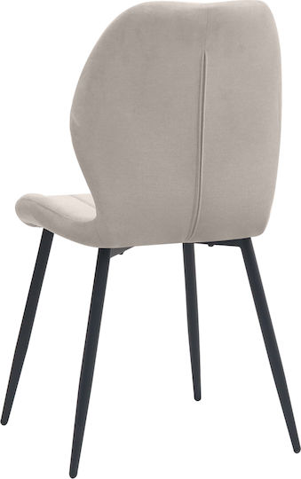 Valena Dining Chair with Fabric Upholstery Cream 48x58x87cm