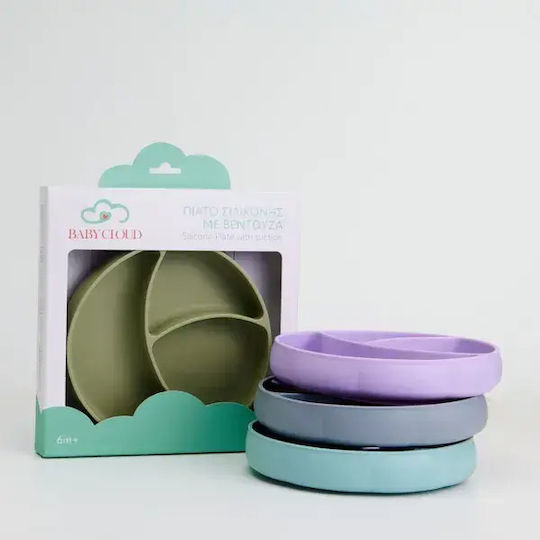 Baby Cloud Baby Food Plate Pumpkin made of Silicone Green