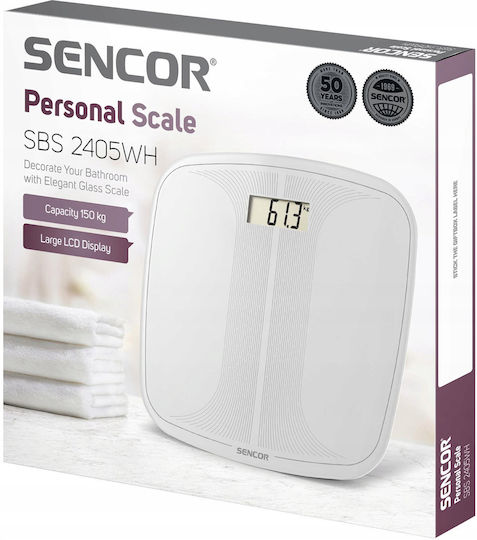 Sencor Cântar Digital de Baie 150kg Alb SBS 2405WH