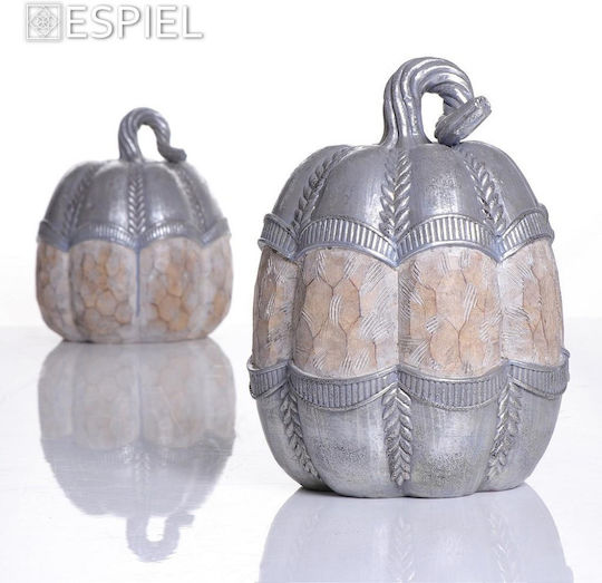 Διακοσμητική Κολοκύθα Polyresin Μπεζ-ασημί Φ17xh23cm Rustic Espiel Vre126