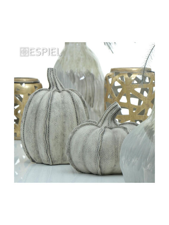 Decorative White Polyresin Pumpkin 22x20xh17.5cm Espiel Vre114