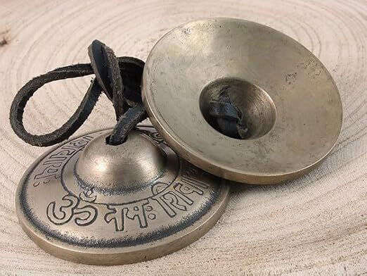 Χειροποίητα Κύμβαλα Διαλογισμού Meditation Cymbals Χαραγμένο Σχέδιο Om 6,7cm