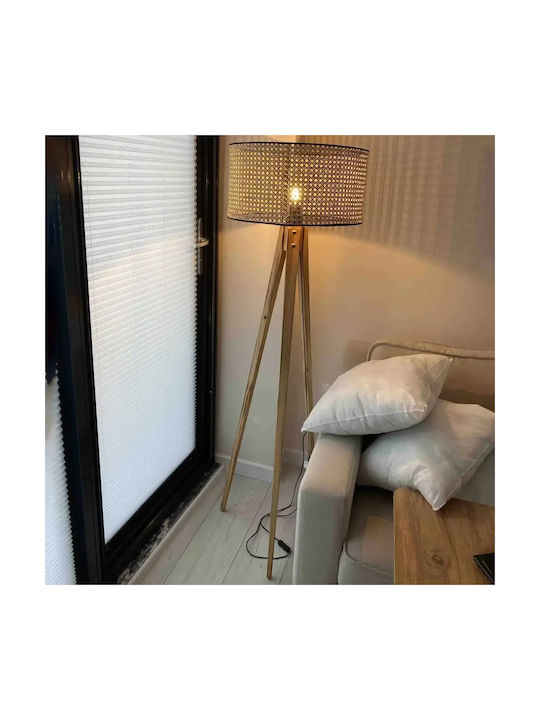 Lampă de podea Wood Textile nuc-bej Homs 153 cm 40006