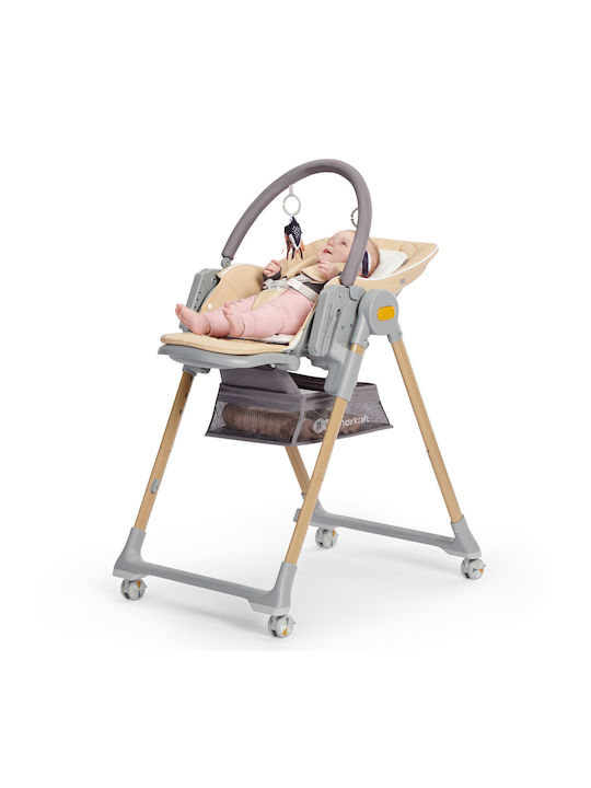 Kinderkraft Lastree Pliabil Scaun de Masă pentru Copii cu Cadru Metalic Wood