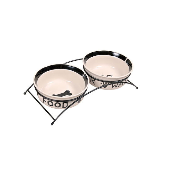 Trixie Ceramic Food & Water Bowl for Dog & Cat 2 x 600ml 25cm