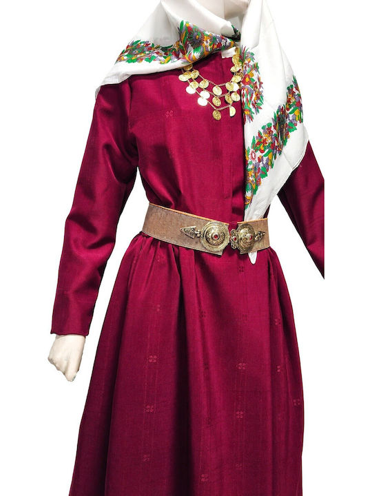 Traditional Costume Kalymnos with Porphyra with 2 Rows Necklace
