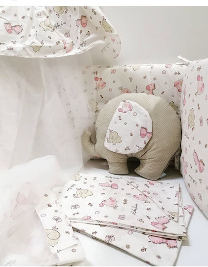 Bunny Bebe Gitterbettumrandungen Standard Innere Tiere-Rosa Bunny Bebe Gitterbettumrandungen Standard Innere Tiere-Rosa
