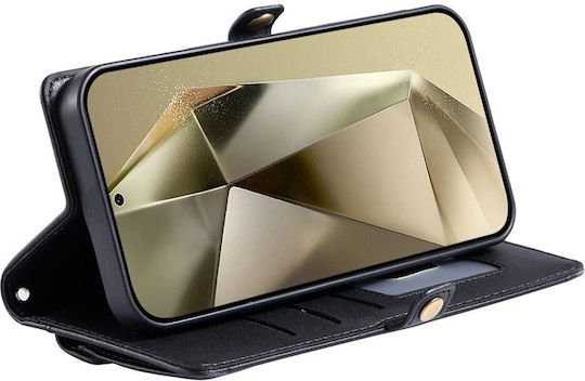 Hurtel Wallet din piele neagră (Galaxy A56)