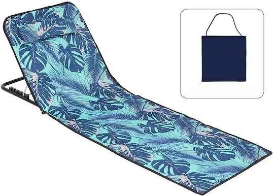 Abyz Strandliege Blau Klappbar Stahl mit Kissen 145x50cm