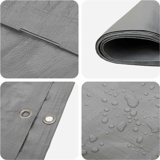 vidaXL Waterproof Tarpaulin 260g/m² 5x4m Heavy Duty Grey