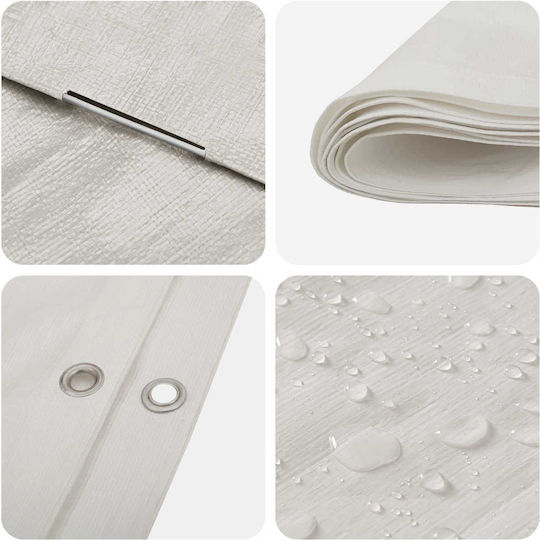 vidaXL Waterproof Tarpaulin 180gr/m² 6x6m Light Type White