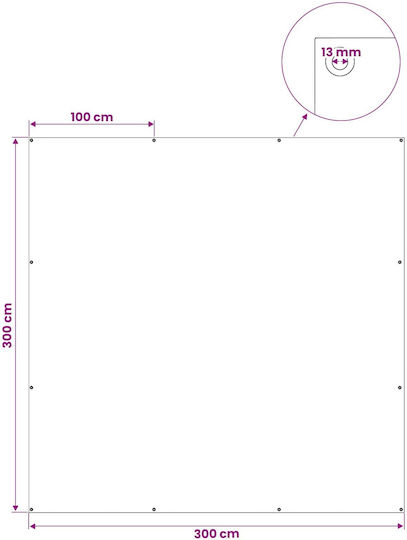 vidaXL Αδιάβροχος Μουσαμάς 180gr/m² 3x3μ. Ελαφρού Τύπου Πράσινος