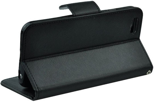 Fancy Wallet Synthetic Leather Black (Redmi Note 8)