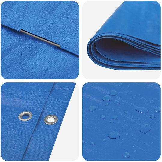 vidaXL Waterproof Tarpaulin 180g/m² 8x8m Lightweight Blue