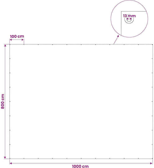 vidaXL Waterproof Tarpaulin 180g/m² 10x8m Lightweight Grey