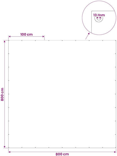 vidaXL Αδιάβροχος Μουσαμάς 260gr/m² 8x8μ. Βαρέως Τύπου Λευκός