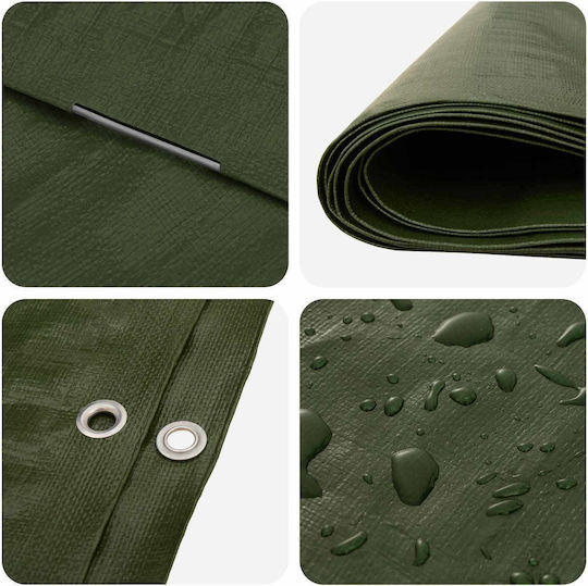 vidaXL Waterproof Tarpaulin 260g/m² 6x6m Heavy Duty Green
