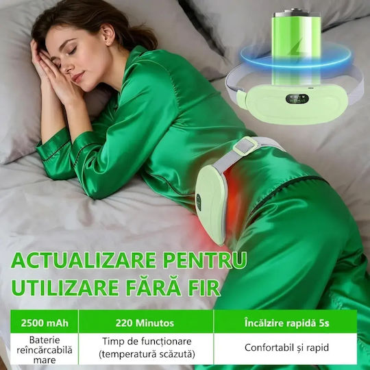 Centură de Masaj pentru Talie, Spate și Corp cu Vibrație și Funcție de Încălzire Verde