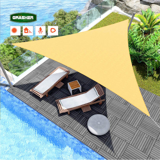 Grasher Ε220 Триъгълник Shade Sail Бежов С парчета 5м 180гр/кв.м