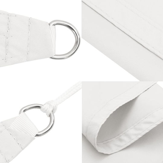 vidaXL Triangle Shade Sail White With Hoop & with PU Coating 2.5x2.5x3.5m made of Oxford fabric