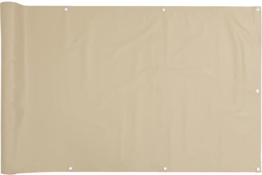 vidaXL Rectangular Separator de Umbrire Bej pe Rulou Cu cerc & cu strat PU 0.9x5m